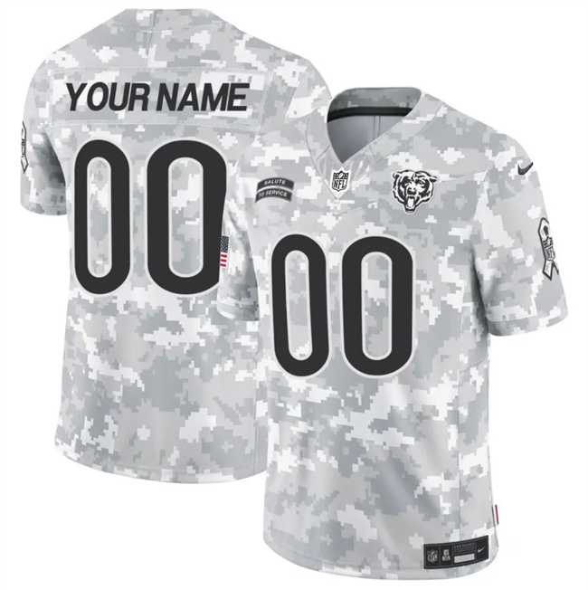 Mens Chicago Bears Active Player Custom 2024 F.U.S.E Arctic Camo Salute To Service Limited Stitched Football Jersey->customized nfl jersey->Custom Jersey